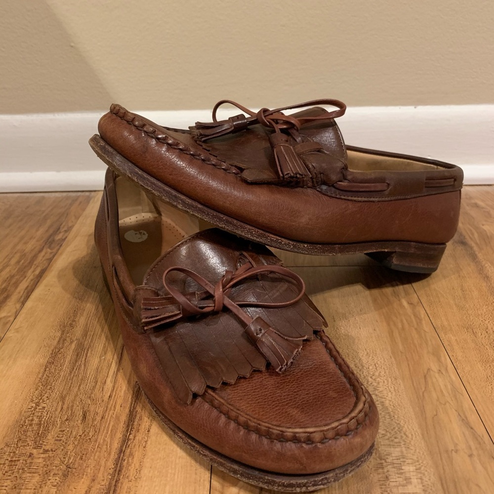 Mens 10 D Allen Edmonds Nashua Tassel Loafer Brown